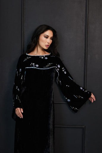 Starlit Night Abaya - Midnight Velvet