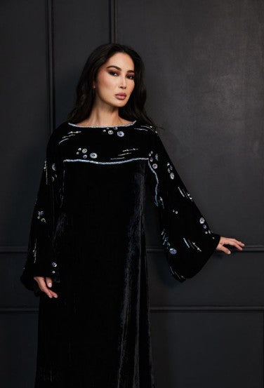 Starlit Night Abaya - Midnight Velvet