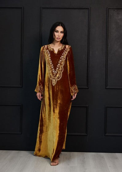 Golden Amber Abaya - Burnished Bronze