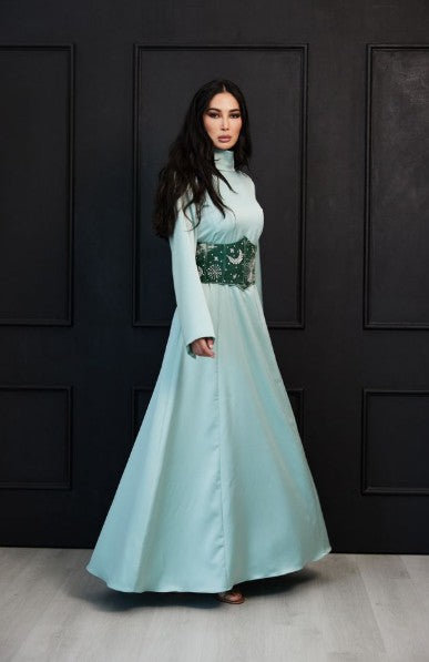 Luminous Mint Abaya - Celestial Sage