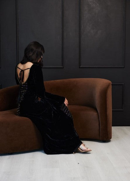 Midnight Sequin Abaya - Raven Velvet